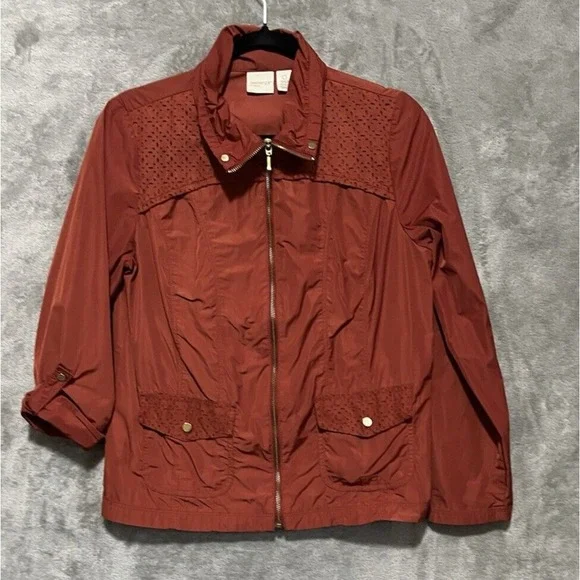 Zenergy Chicos Rain Jacket Windbreaker Lightweight Size 0 Small  Zip Front - Picture 2 of 9